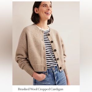 Boden brushed wool cropper cardigan NWT